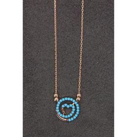 Bella Gloria TGK0169 Turkuaz Lava Rose Kadın Gümüş Kolye