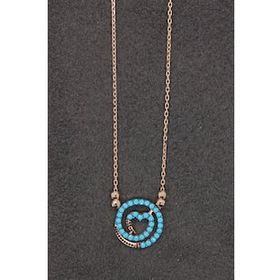 Bella Gloria TGK0169 Turkuaz Lava Rose Kadın Gümüş Kolye
