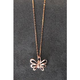 Bella Gloria TGK0300 Kelebek Rose Gümüş Kolye