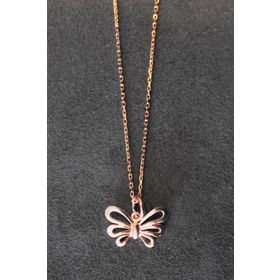 Bella Gloria TGK0300 Kelebek Rose Gümüş Kolye