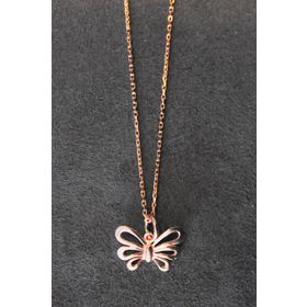 Bella Gloria TGK0300 Kelebek Rose Gümüş Kolye
