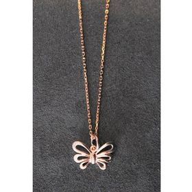 Bella Gloria TGK0300 Kelebek Rose Gümüş Kolye