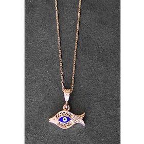 Bella Gloria TGK0324 Nazarlı Balık Rose Gümüş Kolye