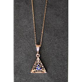 Bella Gloria TGK0326 Nazarlı Rose Gümüş Kolye