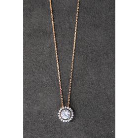 Bella Gloria TGK0340 Elmas Modeli Tektaş Rose Kadın Gümüş Kolye