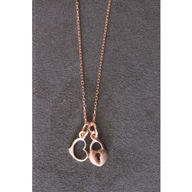 Bella Gloria TGK0346 Kalp Kilidi Rose Kadın Gümüş Kolye