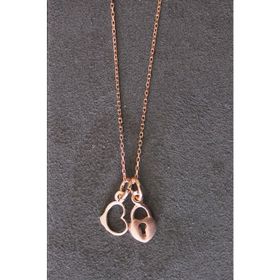 Bella Gloria TGK0346 Kalp Kilidi Rose Kadın Gümüş Kolye
