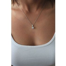 Bella Gloria TGK0384 Tektaş Gümüş Kolye