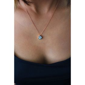 Bella Gloria TGK0388 Miks Taşlı Elmas Modeli Roz Gümüş Kolye