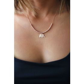 Bella Gloria TGK0390 Dorika Toplu Fil Roz Gümüş Kolye
