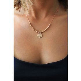 Bella Gloria TGK0391 Dorika Toplu Yonca Roz Gümüş Kolye