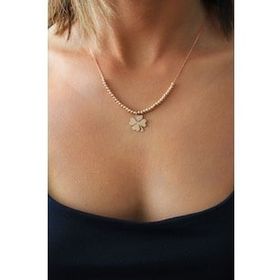 Bella Gloria TGK0391 Dorika Toplu Yonca Roz Gümüş Kolye