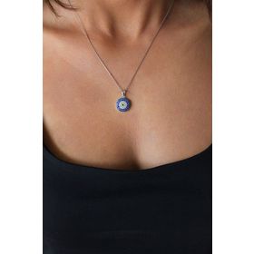 Bella Gloria TGK0392 Sosyete Gözü Gümüş Kolye