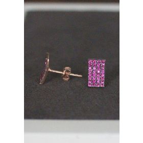 Bella Gloria TGP0046 Kırmızı Dörtgen Gümüş Küpe