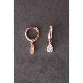 Bella Gloria TGP0068 Damla Taşlı Rose Gümüş Küpe