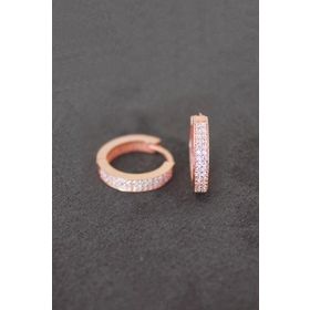 Bella Gloria TGP0075 Çift Sıra Rose Gümüş Küpe