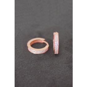 Bella Gloria TGP0075 Çift Sıra Rose Gümüş Küpe