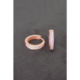 Bella Gloria TGP0075 Çift Sıra Rose Gümüş Küpe