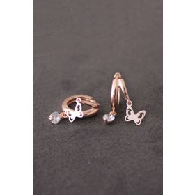 Bella Gloria TGP0079 Kelebek İkili Rose Gümüş Küpe