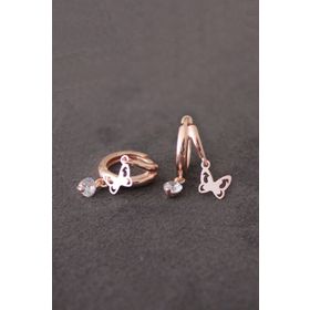 Bella Gloria TGP0079 Kelebek İkili Rose Gümüş Küpe