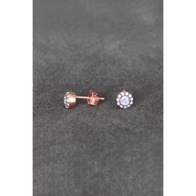 Bella Gloria TGP0082 Elmas Tektaş Rose Gümüş Küpe