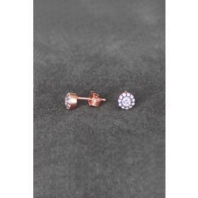 Bella Gloria TGP0082 Elmas Tektaş Rose Gümüş Küpe
