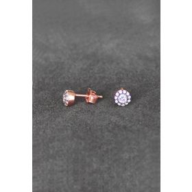 Bella Gloria TGP0082 Elmas Tektaş Rose Gümüş Küpe