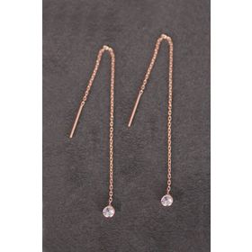 Bella Gloria TGP0097 Rose Sallantılı Tektaş Gümüş Küpe