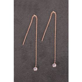 Bella Gloria TGP0097 Rose Sallantılı Tektaş Gümüş Küpe