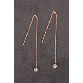 Bella Gloria TGP0097 Rose Sallantılı Tektaş Gümüş Küpe