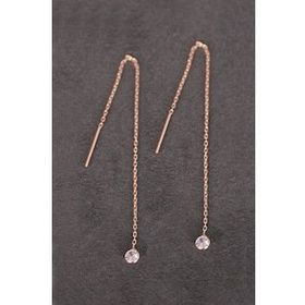 Bella Gloria TGP0097 Rose Sallantılı Tektaş Gümüş Küpe