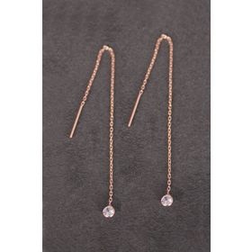 Bella Gloria TGP0097 Rose Sallantılı Tektaş Gümüş Küpe