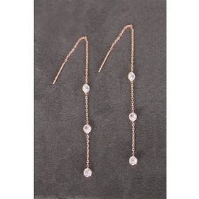 Bella Gloria TGP0099 Üç Taş Rose Gümüş Küpe