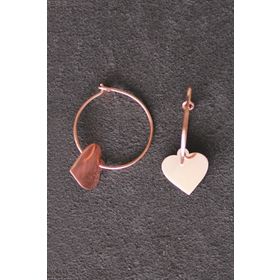 Bella Gloria TGP0108 Kalp Rose Gümüş Küpe