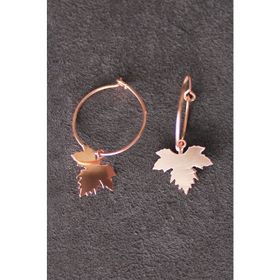 Bella Gloria TGP0111 Çınar Yaprağı Rose Gümüş Küpe