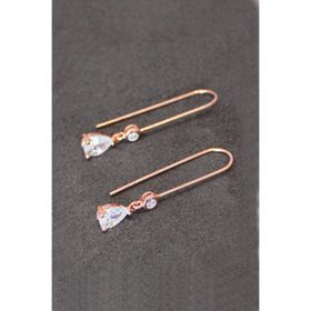 Bella Gloria TGP0113 Pembe Damla Rose Gümüş Küpe
