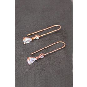 Bella Gloria TGP0113 Pembe Damla Rose Gümüş Küpe