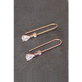Bella Gloria TGP0113 Pembe Damla Rose Gümüş Küpe