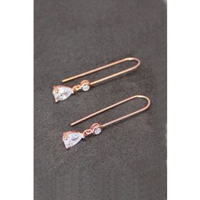Bella Gloria TGP0113 Pembe Damla Rose Gümüş Küpe