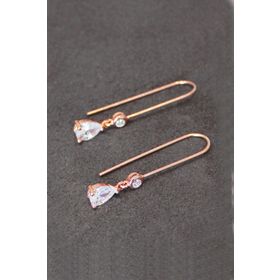 Bella Gloria TGP0113 Pembe Damla Rose Gümüş Küpe