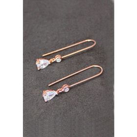 Bella Gloria TGP0113 Pembe Damla Rose Gümüş Küpe
