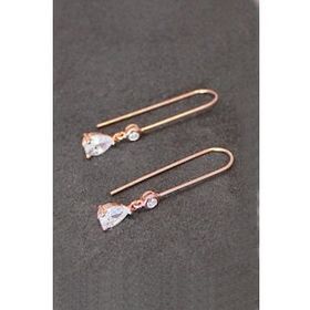 Bella Gloria TGP0113 Pembe Damla Rose Gümüş Küpe