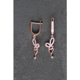 Bella Gloria TGP0117 Firuze Taşlı Halka Rose Gümüş Küpe