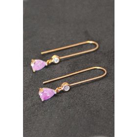 Bella Gloria TGP0142 Pembe Damla Rose Gümüş Küpe