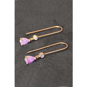 Bella Gloria TGP0142 Pembe Damla Rose Gümüş Küpe