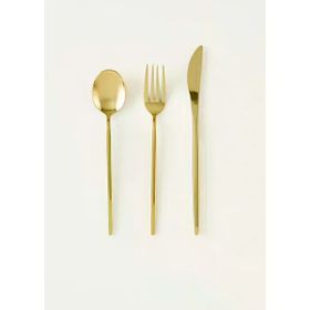 Bella Maison 5002867934 Siena 18 Parça 6 Kişilik Gold Tatlı Çatal Kaşık Bıçak Seti