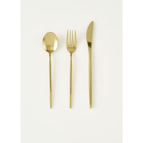Bella Maison 5002867934 Siena 18 Parça 6 Kişilik Gold Tatlı Çatal Kaşık Bıçak Seti