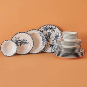 Bella Maison Bleu Blanc Mavi 24 Parça 6 Kişilik Yemek Takımı