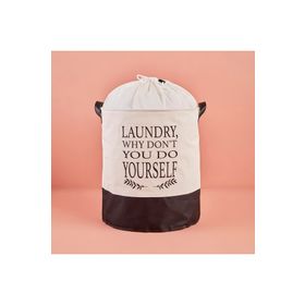 Bella Maison Laundry Why Dont You Do Yourself Su Geçirmez Tabanlı Beyaz 36x40 cm Çamaşır Sepeti