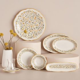 Bella Maison Loren Stoneware Sarı 26 Parça 6 Kişilik Kahvaltı Takımı